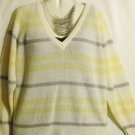 Women's Long Sleeve White Vee Neck Sweater, Hunters Glen, Sz L, $12.99