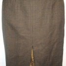 Women's Long Brown Plaid Skirt, Sz.14,  NY Sake  $13.99, Winter Warm