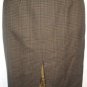 Women's Long Brown Plaid Skirt, Sz.14,  NY Sake  $13.99, Winter Warm