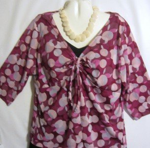 Women's Plus Size 3/4 Sleeve Print Top,Venezia, Sz 18/20, $12.99, Pretty