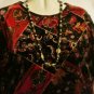 Women's Red Black Long Sleeve Velour Top, White Stag, Sz L, $12.99, Awesome