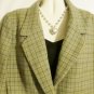 Women's Green Plaid Wool Jacket, Linda Allard Ellen Tracy, Sz 14,  $26.99,
