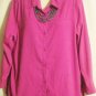 Women's Plus Size Fuchsia Faux Suede Jacket Top, Joanna, Sz XL, $12.99, Pretty