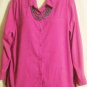Women's Plus Size Fuchsia Faux Suede Jacket Top, Joanna, Sz XL, $12.99, Pretty