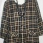 Women's Black Gold Plaid Wool Jacket, Erica Brooke Plus, Sz 18, $23.99, Nice