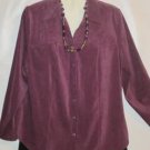 Women's Plus Size Mauve Faux Suede Jacket Top, Sz 18W/20W, $12.99