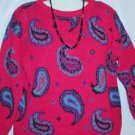 Women's Crew Neck Fuchsia Print Sweater, Sz18W/20W, QuoDro  $10.99, Comfy & Warm