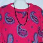 Women's Crew Neck Fuchsia Print Sweater, Sz18W/20W, QuoDro $10.99, Comfy & Warm
