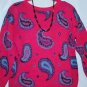 Women's Crew Neck Fuchsia Print Sweater, Sz18W/20W, QuoDro $10.99, Comfy & Warm