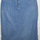 Women's Long Blue Denim Animal Print Skirt, Sz 16, Bill Blass, $17.99, Unique
