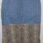 Women's Long Blue Denim Animal Print Skirt, Sz 16, Bill Blass, $17.99, Unique
