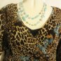 Women's 3/4 Sleeve Print Crinkle Top, Sz M, Investments, $12.99, Stylish Top