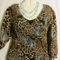 Women's 3/4 Sleeve Print Crinkle Top, Sz M, Investments, $12.99, Stylish Top