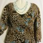 Women's 3/4 Sleeve Print Crinkle Top, Sz M, Investments, $12.99, Stylish Top