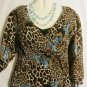 Women's 3/4 Sleeve Print Crinkle Top, Sz M, Investments, $12.99, Stylish Top