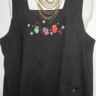 Women's Long Black Faux Suede Jumper Dress, Sz L, Christopher & Banks, $13.99