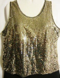 Women's Sleeveless Shell Top w/ Sequins, Envious,  Sz L, $12.99, Gorgeous
