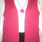 Women's Fuchsia Knit Print Sweater Vest, Bleyle, Sz L, $12.99, Cute