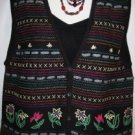 Women's Black Knit Print Sweater Vest,  Koret, Sz  M, $13.99, Cute
