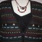Women's Black Knit Print Sweater Vest, Koret, Sz M, $13.99, Cute