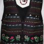 Women's Black Knit Print Sweater Vest, Koret, Sz M, $13.99, Cute