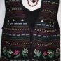 Women's Black Knit Print Sweater Vest, Koret, Sz M, $13.99, Cute