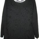 Women's Long Black Beaded Sweater, Cascade Blues, Sz  L, $19.99, Winter Ready