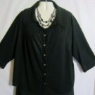 Women's Plus Size 3/4 Sleeve Black Knit Top, Valerie Stevens  Sz 3X,  $11.99