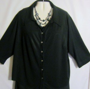 Women's Plus Size 3/4 Sleeve Black Knit Top, Valerie Stevens  Sz 3X,  $11.99