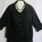 Women's Plus Size 3/4 Sleeve Black Knit Top, Valerie Stevens Sz 3X, $11.99