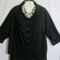 Women's Plus Size 3/4 Sleeve Black Knit Top, Valerie Stevens Sz 3X, $11.99