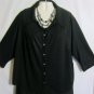 Women's Plus Size 3/4 Sleeve Black Knit Top, Valerie Stevens Sz 3X, $11.99