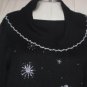 Women's Long Black Silvere Beaded Cowl Neck Sweater,Theme Works, Sz S, $15.99