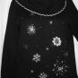 Women's Long Black Silvere Beaded Cowl Neck Sweater,Theme Works, Sz S, $15.99