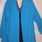 Women's Plus Size Aqua Faux Suede Jacket Top, Joanna Plus, Sz 1X, $12.99