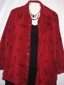 Women's Red Black Print Jacket Top, Chico's, Sz 2(M), $16.99,  Cute