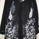 Women's Black Floral Blouse Jacket, Josephine Chaus, Sz 12, $16.99, Fabulous