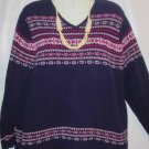 Women's Long Sleeve Purple Vee Neck Sweater, Cherokee, Sz XL, $13.99, Awesome