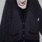 Women's Long Sleeve Blue White Red Cotton Sweater, Isle of Cotton, Sz L, $12.99
