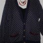 Women's Long Sleeve Blue White Red Cotton Sweater, Isle of Cotton, Sz L, $12.99