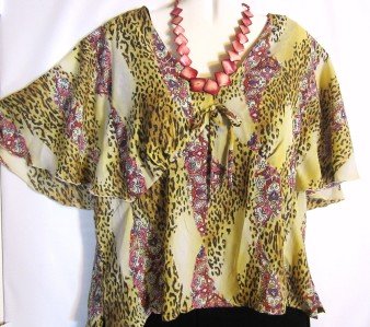 Women's Plus Size Print Caftan Style Top, Free Style, Sz 3X, $13.99, Unique
