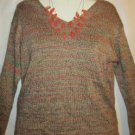 Women's Plus Size Long Sleeve Vee Neck Sweater, Faded Glory, Sz 18W/20W, $13.99