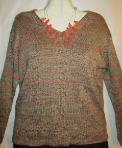 Women's Plus Size Long Sleeve Vee Neck Sweater, Faded Glory, Sz 18W/20W, $13.99