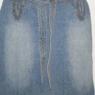 Women's Short Blue Denim Skirt w/Belt, Sz 12, Carole Little, $16.99, Awesome
