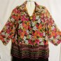 Womens Plus Size 3/4 Sleeve Print Blouse, Top, Notations Woman, Sz 2X, $13.99