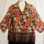 Womens Plus Size 3/4 Sleeve Print Blouse, Top, Notations Woman, Sz 2X, $13.99