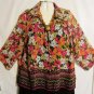 Womens Plus Size 3/4 Sleeve Print Blouse, Top, Notations Woman, Sz 2X, $13.99