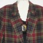 Women's Burgundy Checked Print Wool Jacket, Sag Harbor, Sz 14, $16.99, Quality