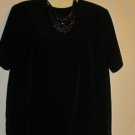 Women's Short Sleeve Black Top, Sz 1X, Liz Baker, $11.99, Great for Suits