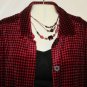 Women's Long Sleeve Red Black Velveteen Jacket, Liz Claiborne, Sz L, $16.99